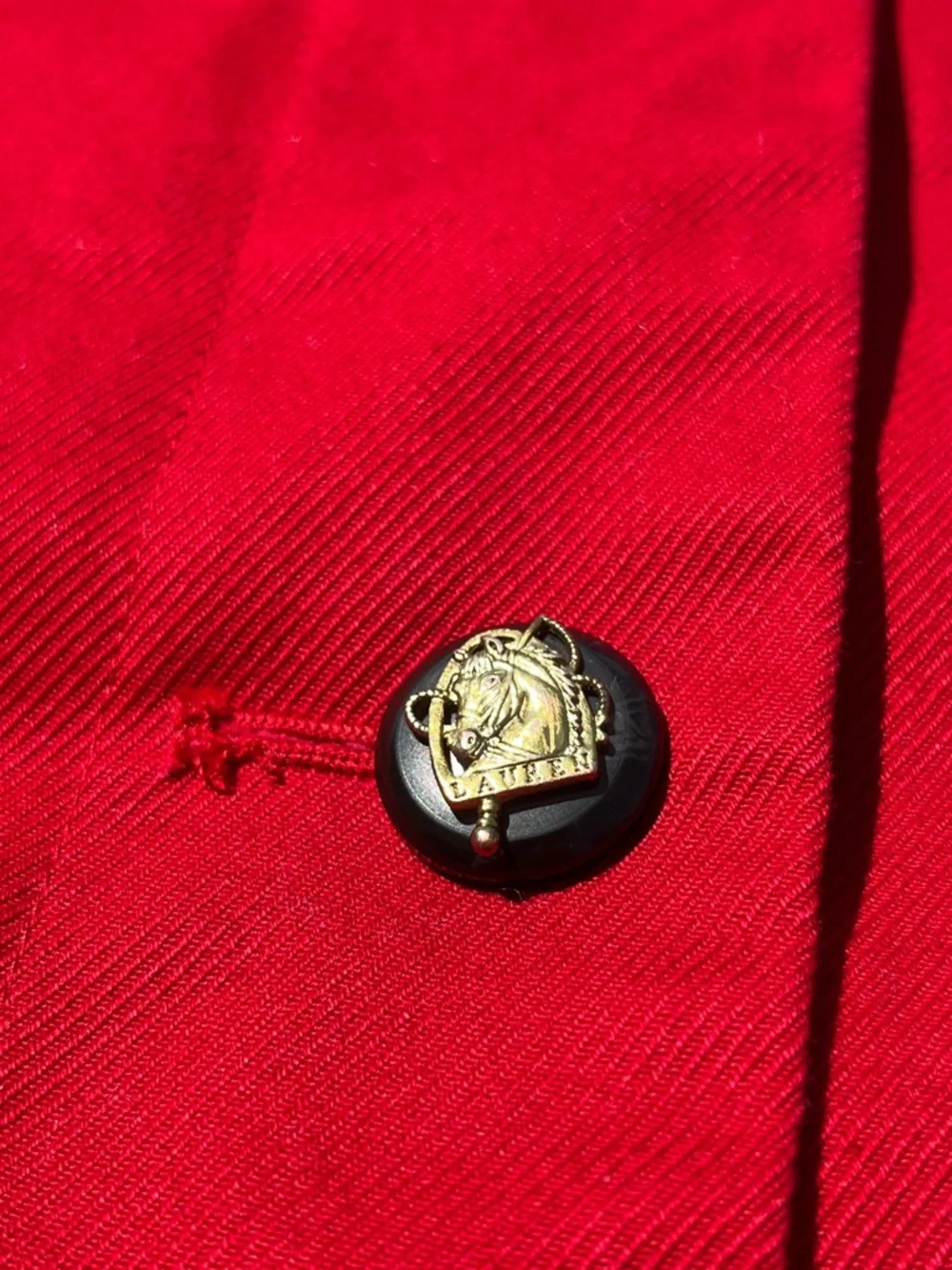 Lauren Ralph Lauren Red Equestrian Barn Coat Corduroy Collar 1X - Picture 7 of 13